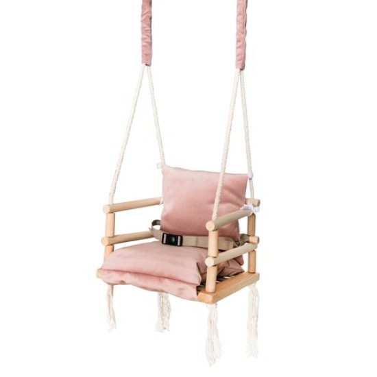 Vienvietės medinės sūpynės Deluxe Rose